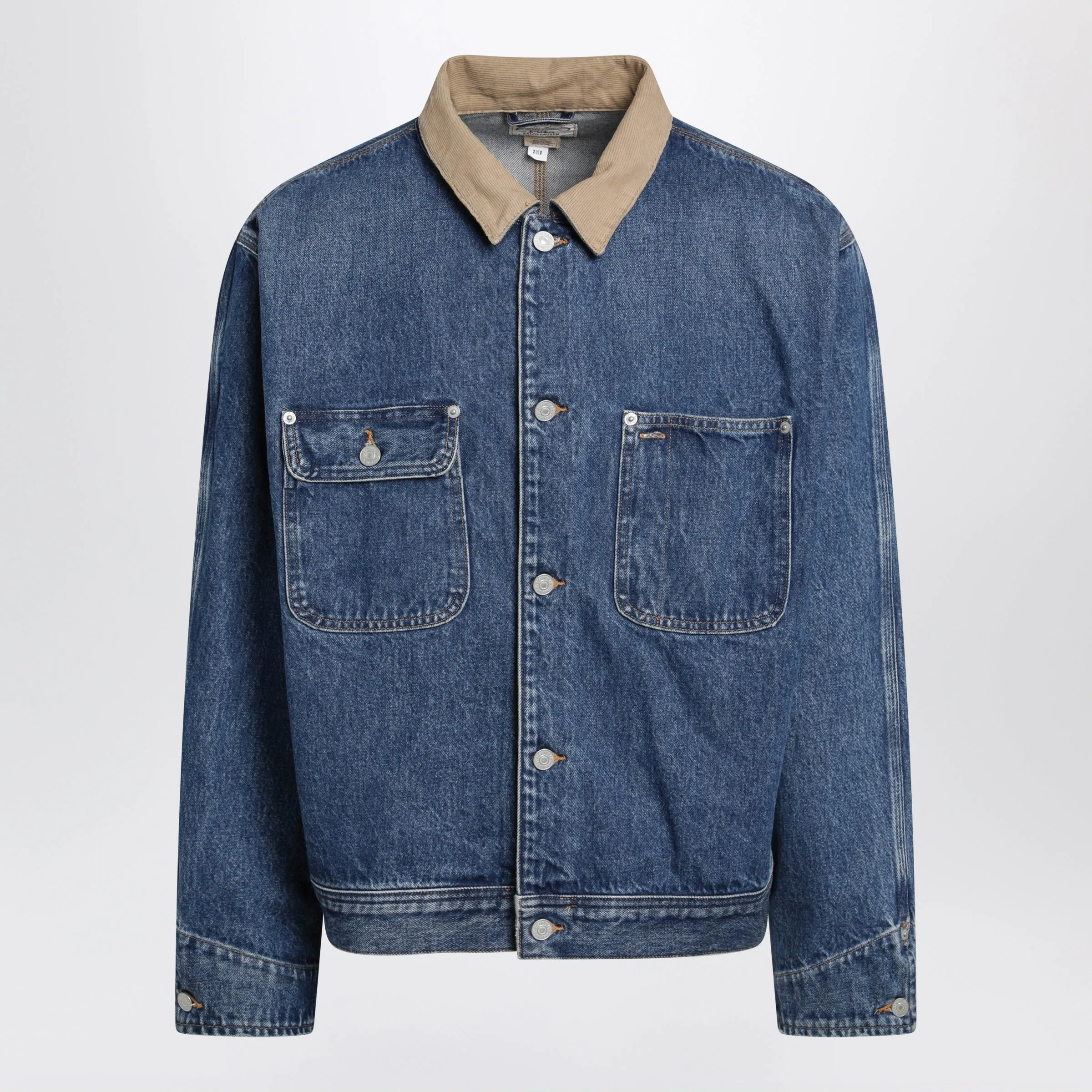 BLUE DENIM JACKET WITH RIBBED COLLAR sold by Lord & Taylor