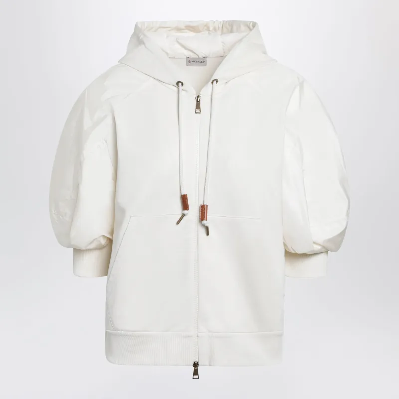 WHITE SHORTSLEEVE JERSEY SWEATSHIRT made by Moncler