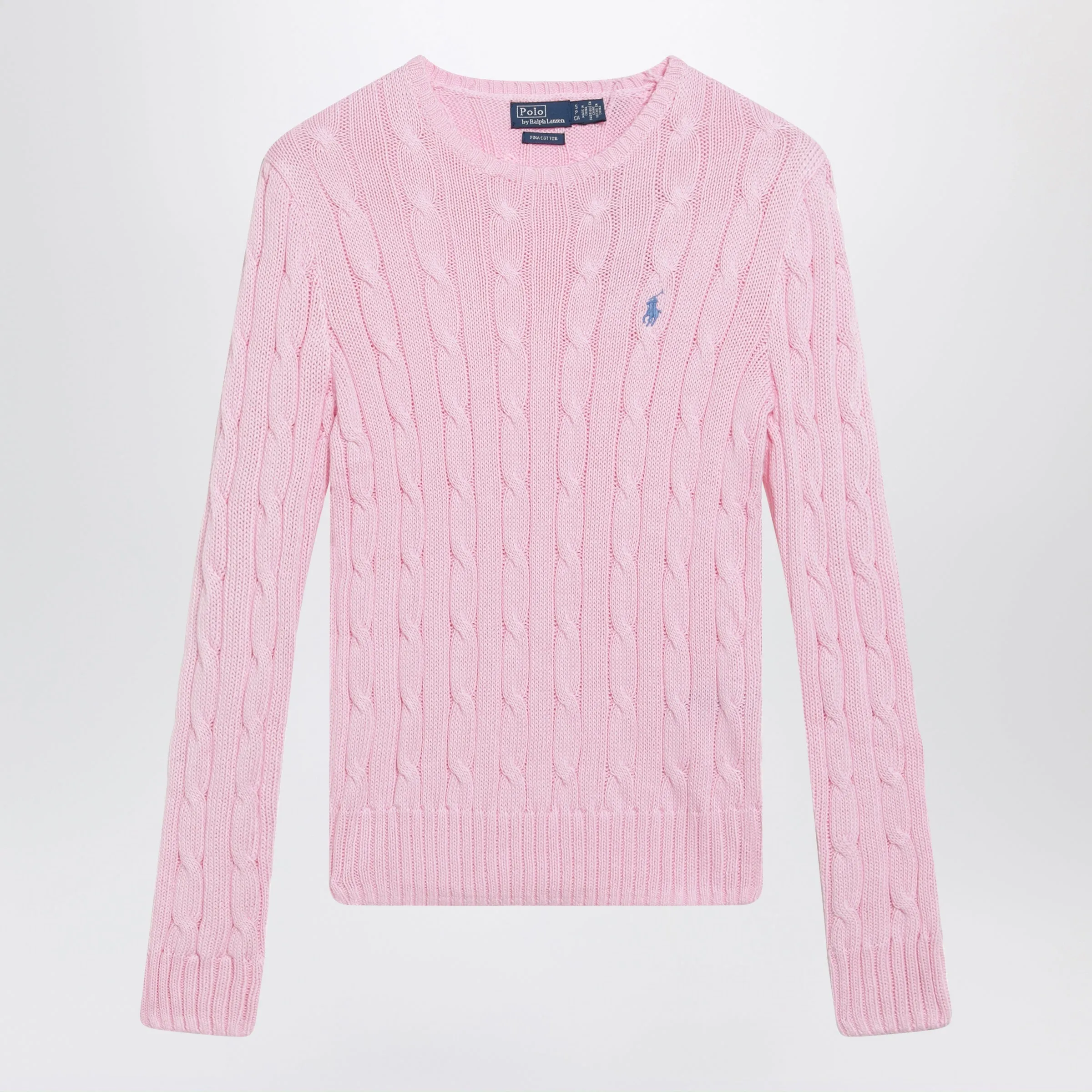 PINK CABLEKNIT COTTON SWEATER sold by Lord & Taylor