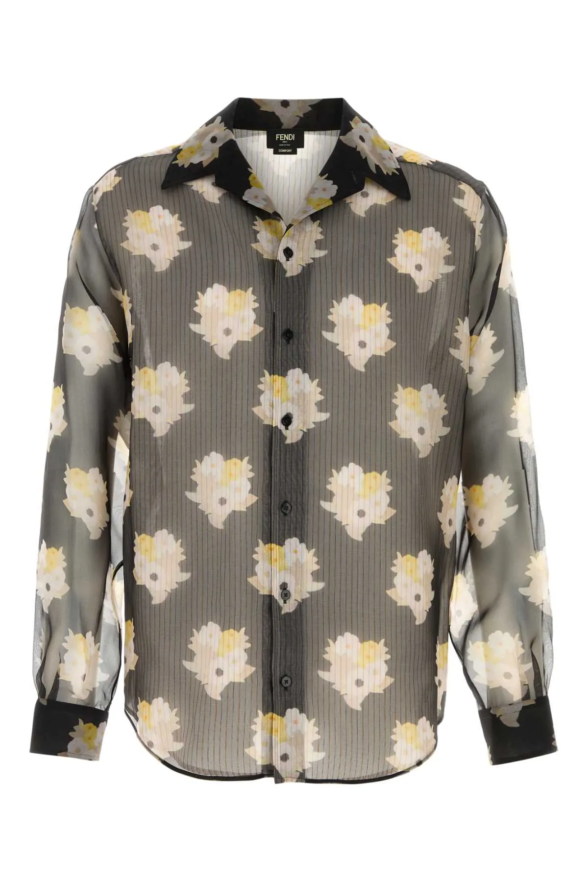 PRINTED BLACK ORGANZA SHIRT sold by Lord & Taylor