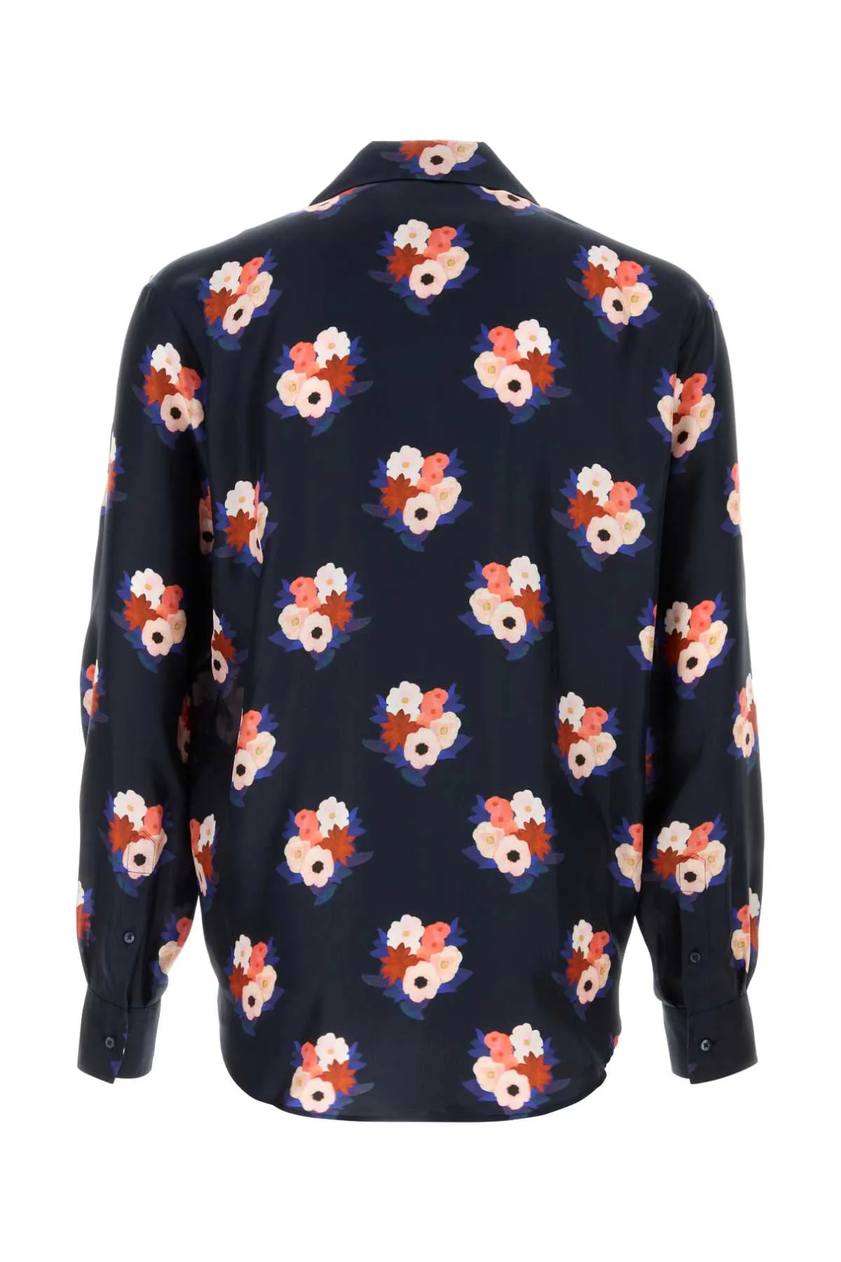 DARK BLUE SATIN SHIRT WITH FLORAL PRINT sold by Lord & Taylor product image thumbnail 2