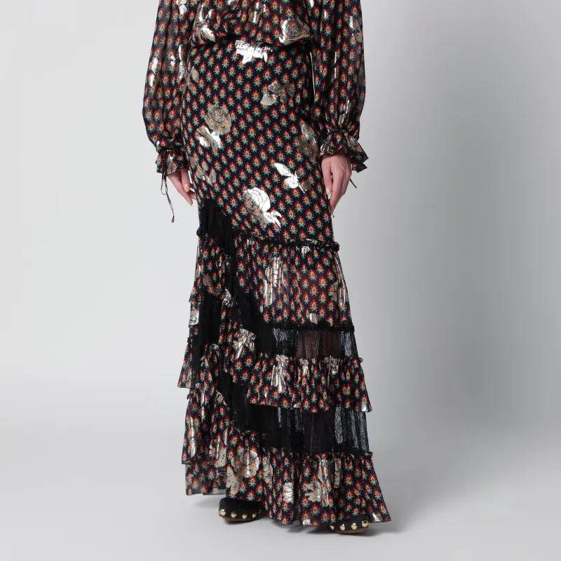 LONG SKIRT IN SILK BLEND WITH FIL COUPé made by Etro