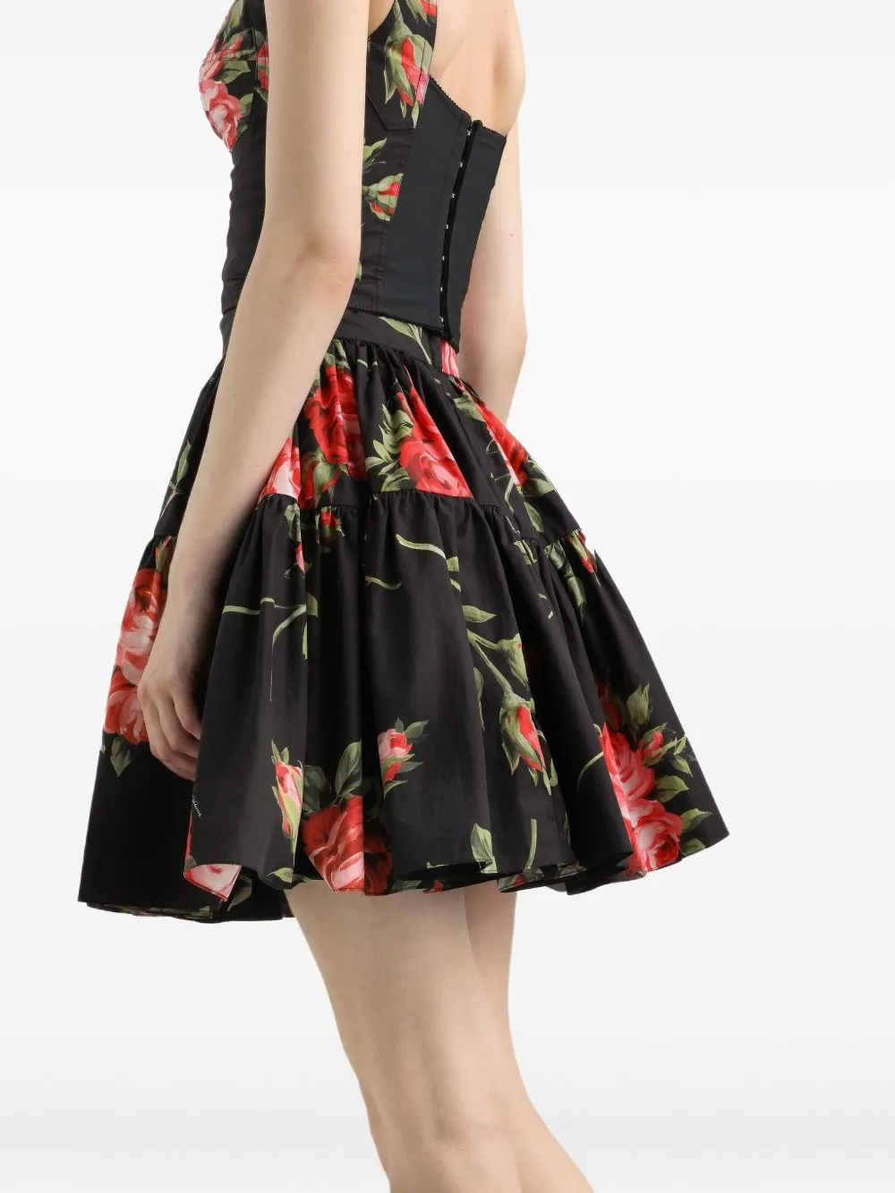SHORT COTTON SKIRT WITH BOUQUET ROSE PRINT, BLACK sold by Lord & Taylor product image thumbnail 5