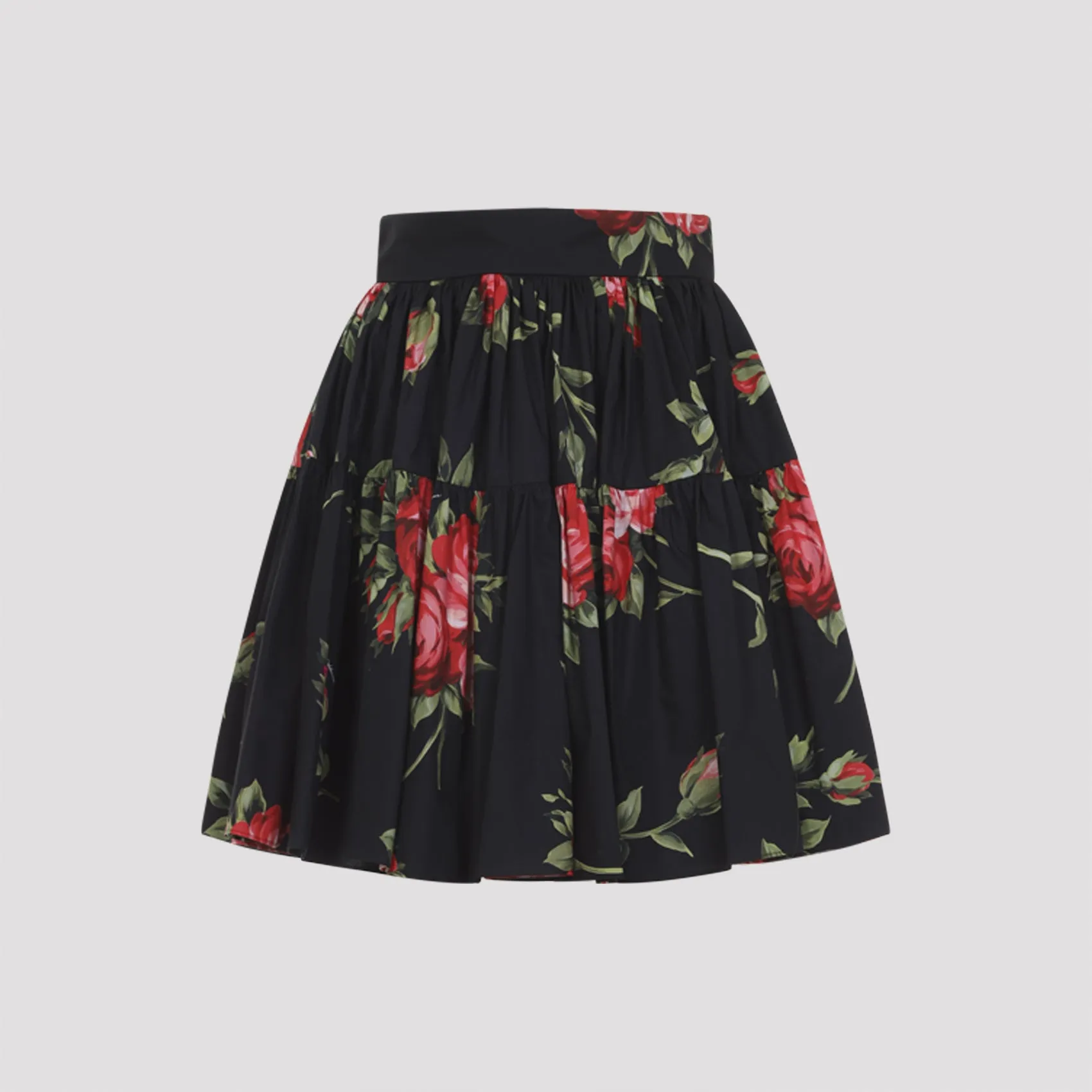 SHORT COTTON SKIRT WITH BOUQUET ROSE PRINT, BLACK sold by Lord & Taylor product image thumbnail 2