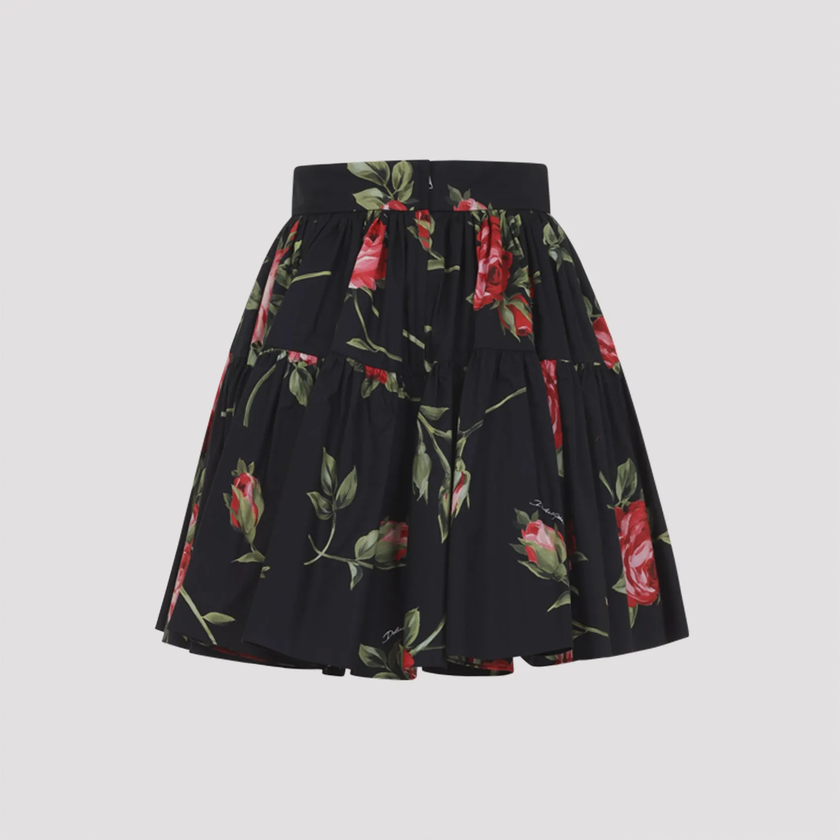SHORT COTTON SKIRT WITH BOUQUET ROSE PRINT, BLACK sold by Lord & Taylor product image thumbnail 3