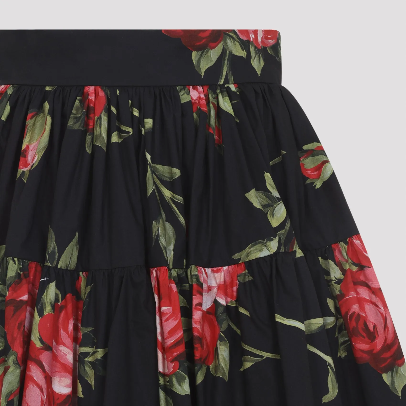 SHORT COTTON SKIRT WITH BOUQUET ROSE PRINT, BLACK sold by Lord & Taylor product image thumbnail 4