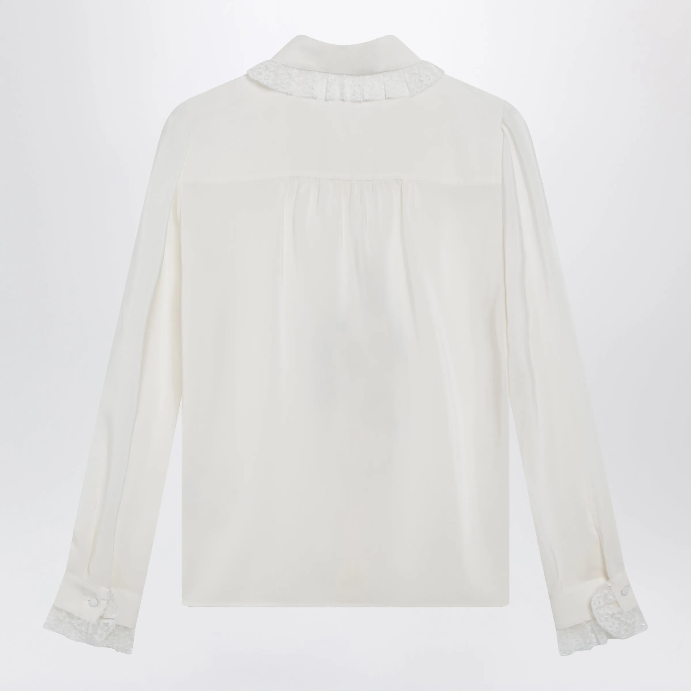 SILK AND LACE SHIRT WITH RUFFLES sold by Lord & Taylor product image thumbnail 2