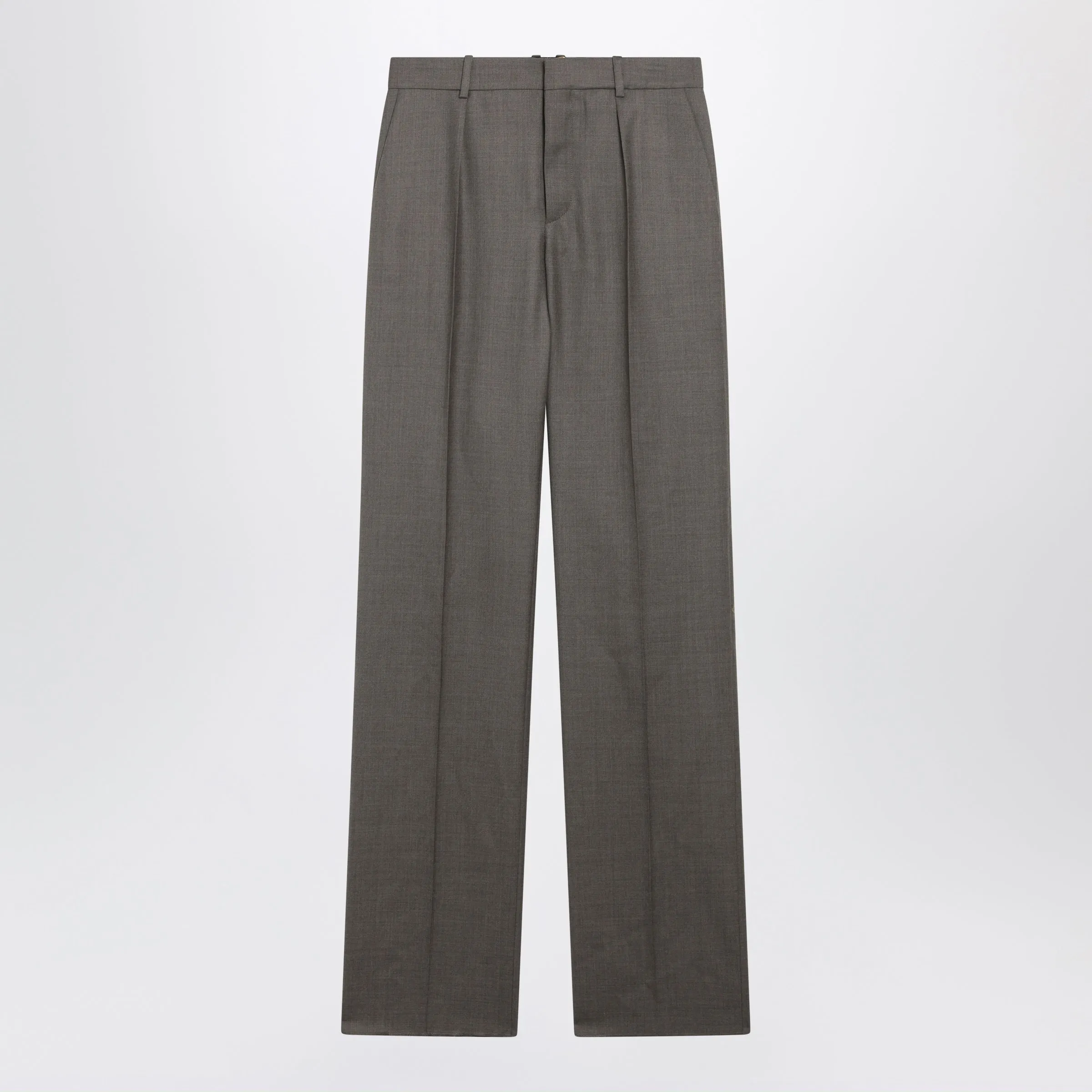 MIDRISE TAILORED STRAIGHTLEG WOOL TROUSERS IN BROWN sold by Lord & Taylor