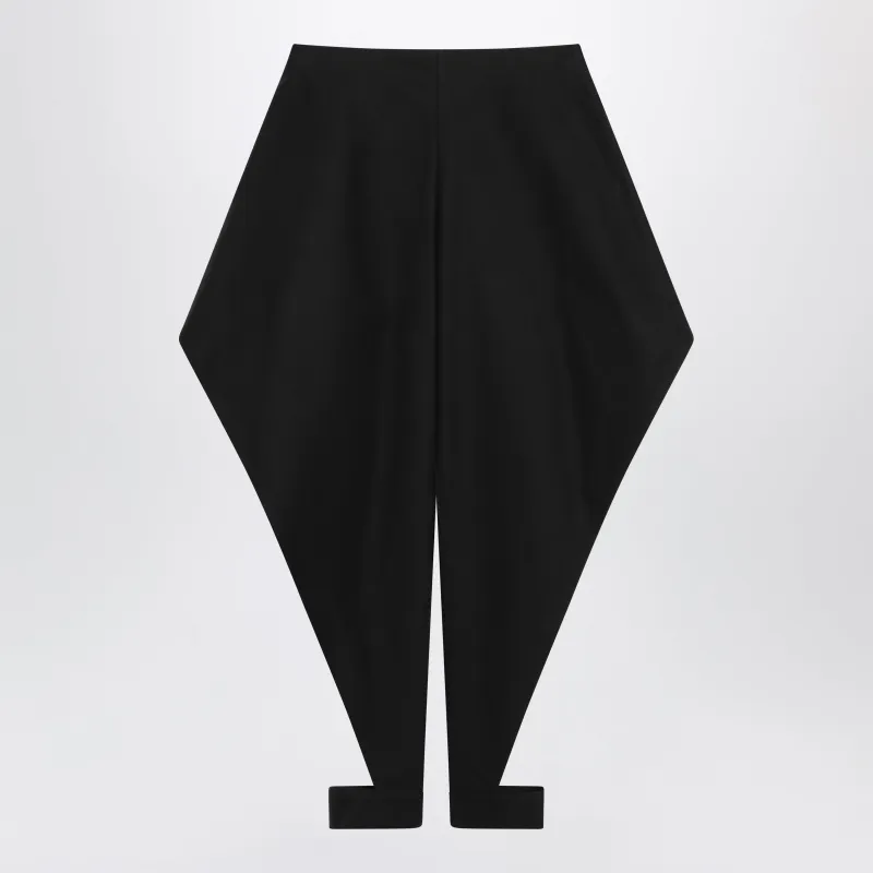 MIDRISE TAPERED COTTON GABARDINE PANTS IN BLACK made by Alaia