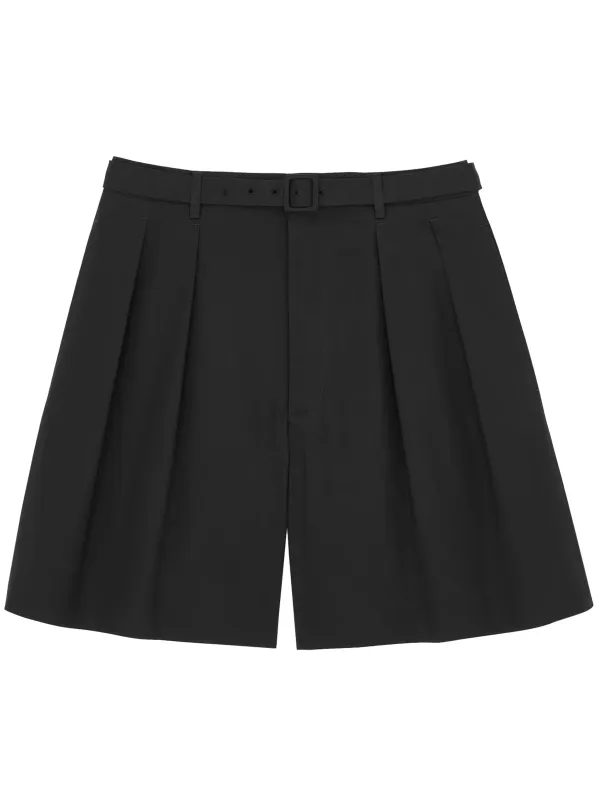 BLACK BELTED BERMUDA SHORTS IN CORONE FABRIC made by Yves Saint Laurent