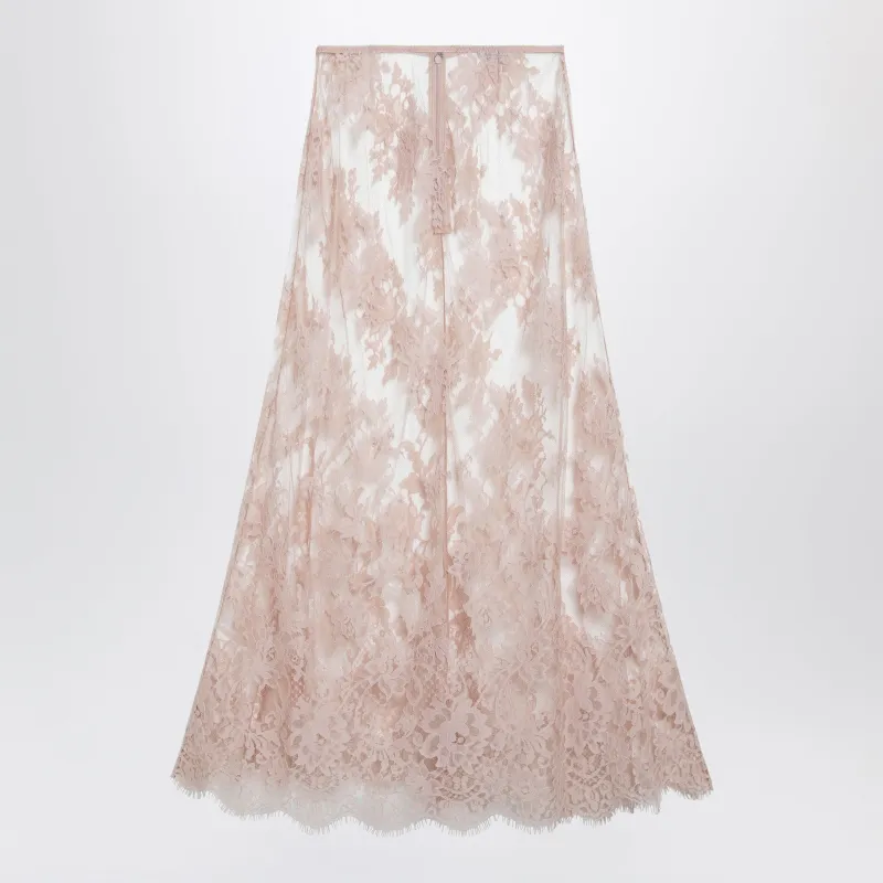 CHANTILLY LACE MIDI SKIRT IN PINK made by Dolce & Gabanna