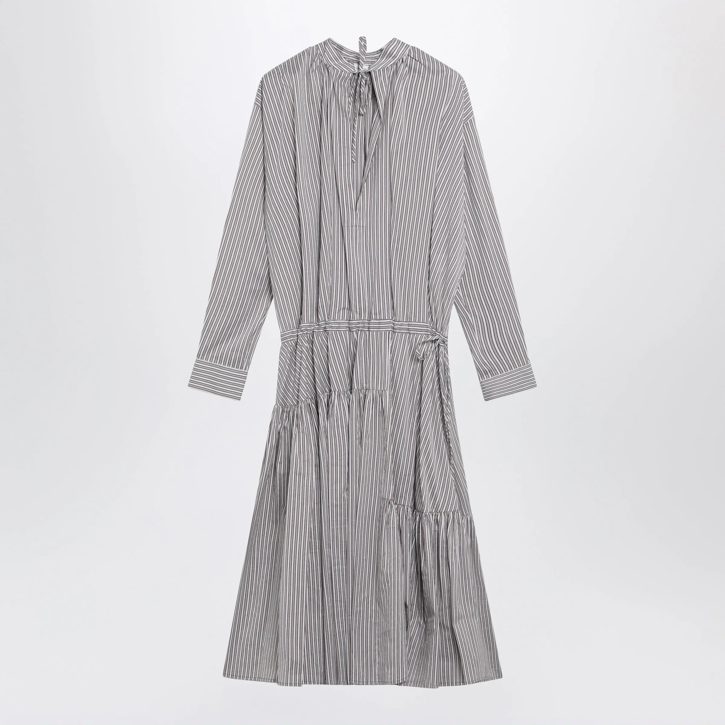 STRIPED SHIRT DRESS IN COTTON AND SILK sold by Lord & Taylor