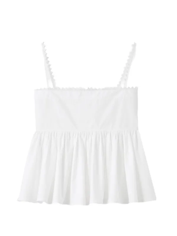 WHITE TRAVERSIN TOP WITH RUFFLE made by Jacquemus
