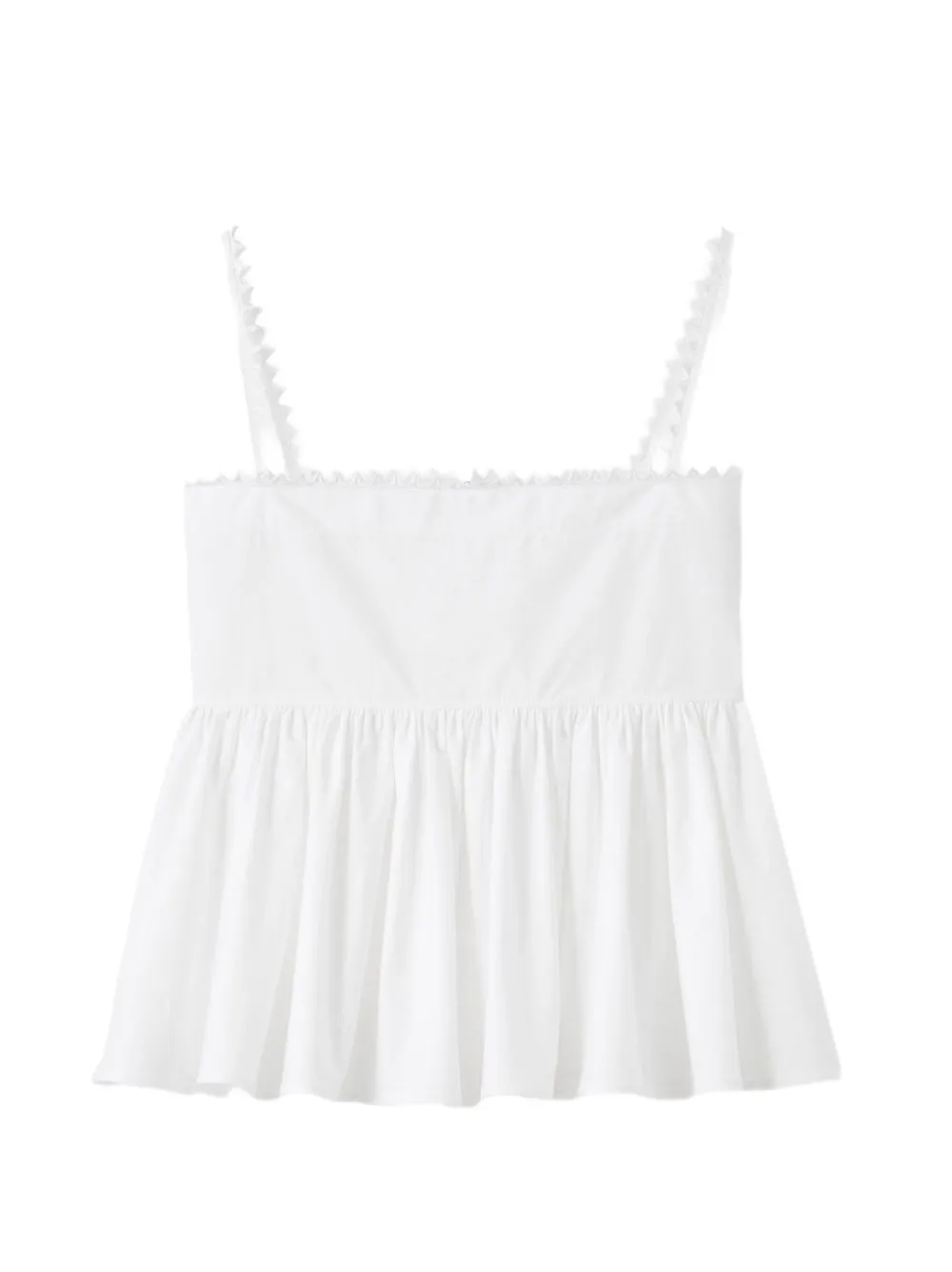 WHITE TRAVERSIN TOP WITH RUFFLE sold by Lord & Taylor