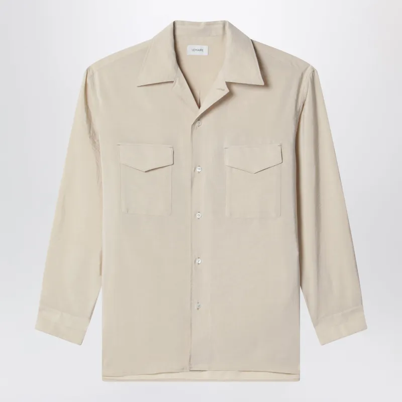 LIGHT BEIGE SMOOTH SILKBLEND SHIRT made by Lemaire