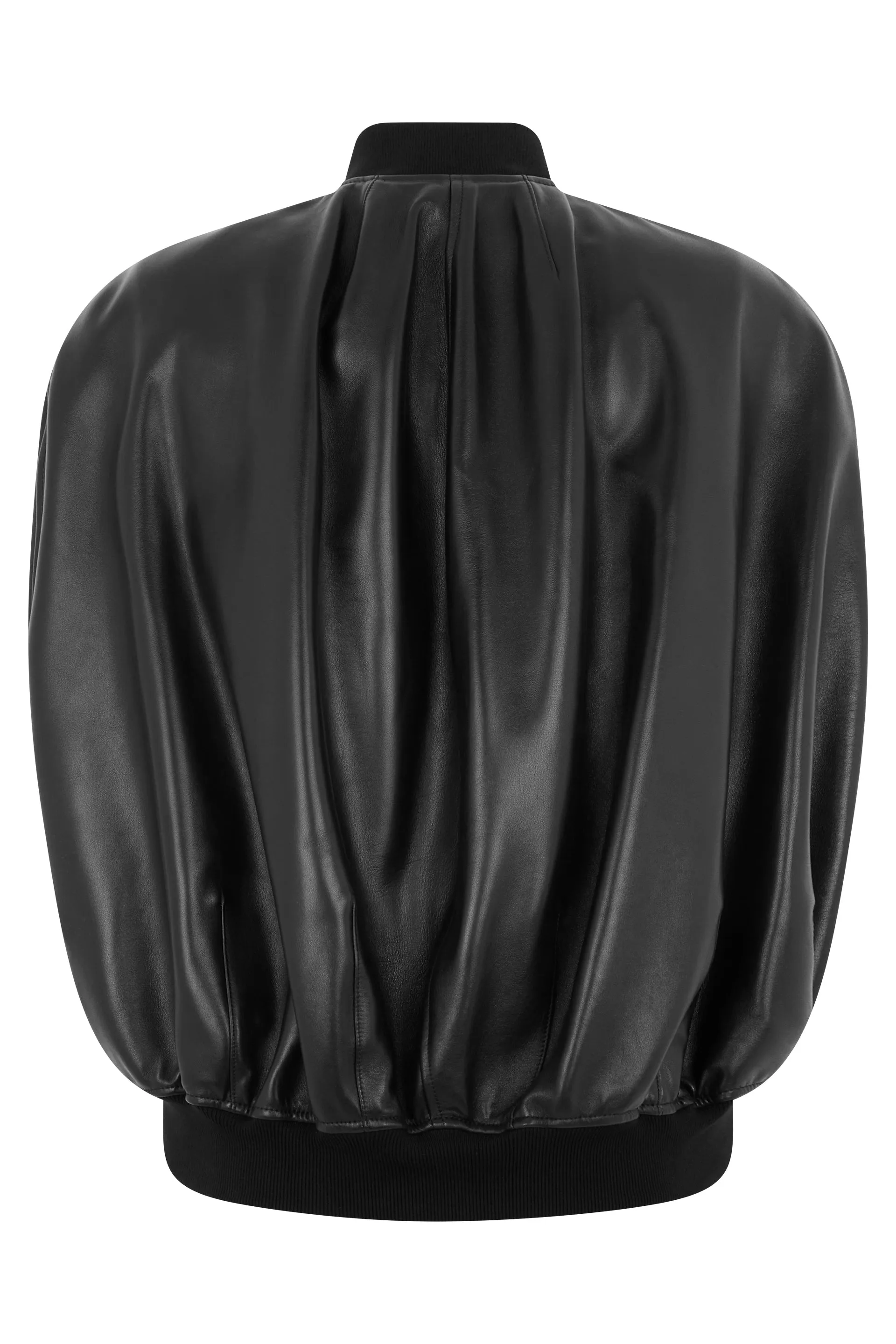 BLACK LEATHER BOMBER JACKET sold by Lord & Taylor product image thumbnail 2