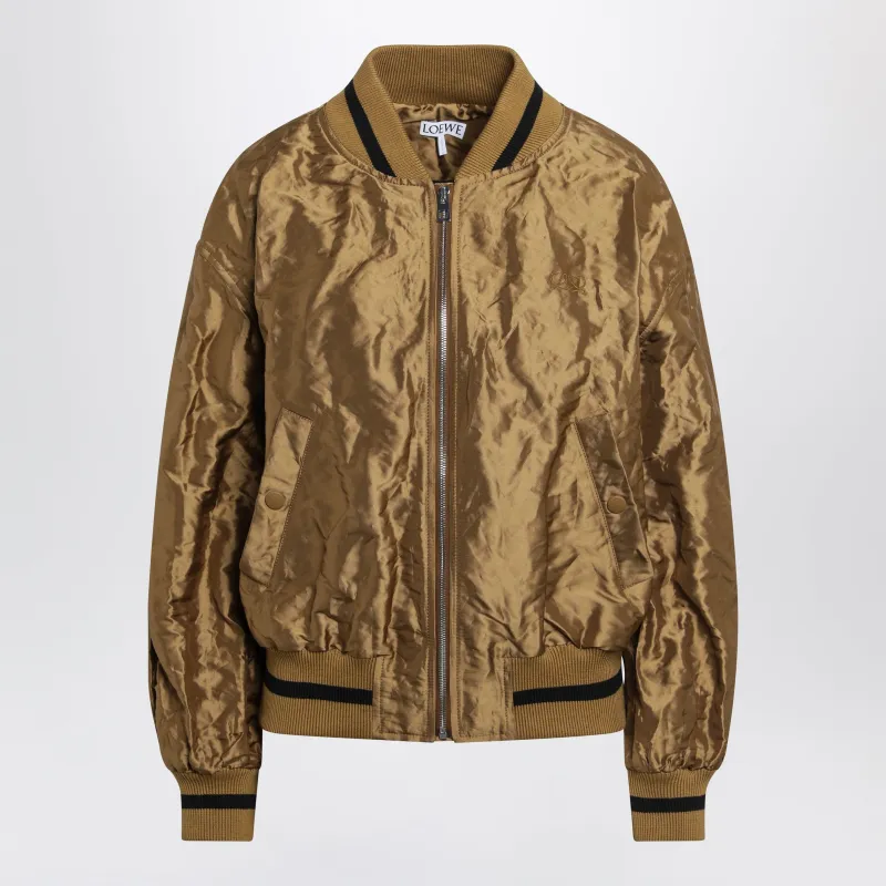 CARAMEL TECHNICAL TAFFETA BOMBER JACKET made by Loewe
