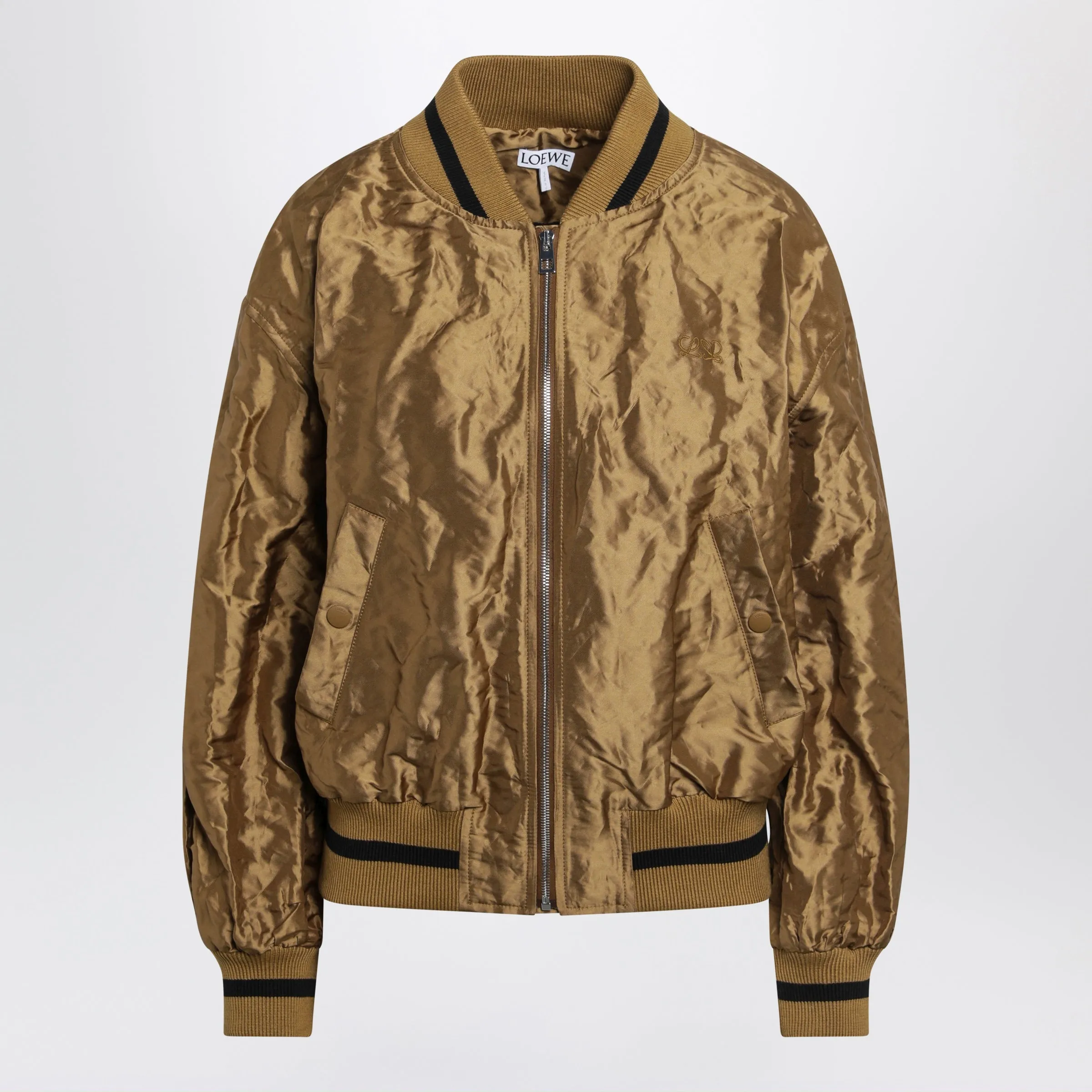 CARAMEL TECHNICAL TAFFETA BOMBER JACKET sold by Lord & Taylor