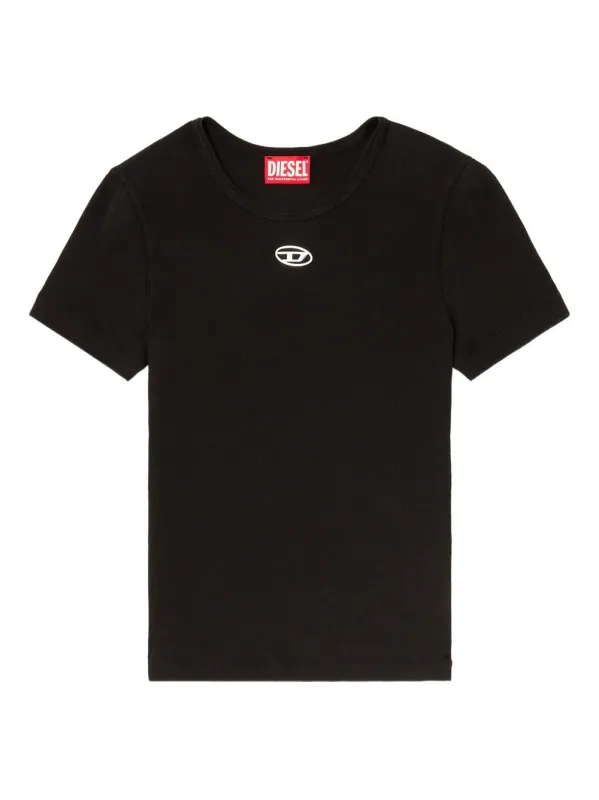 BLACK TSHIRT WITH METALLIC OVAL D made by Diesel