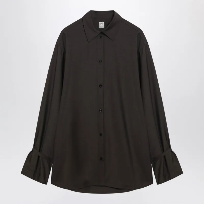 BROWN WOOL SHIRT made by Toteme