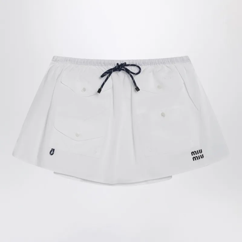 WHITE COTTON MINI SKIRT made by Miu Miu