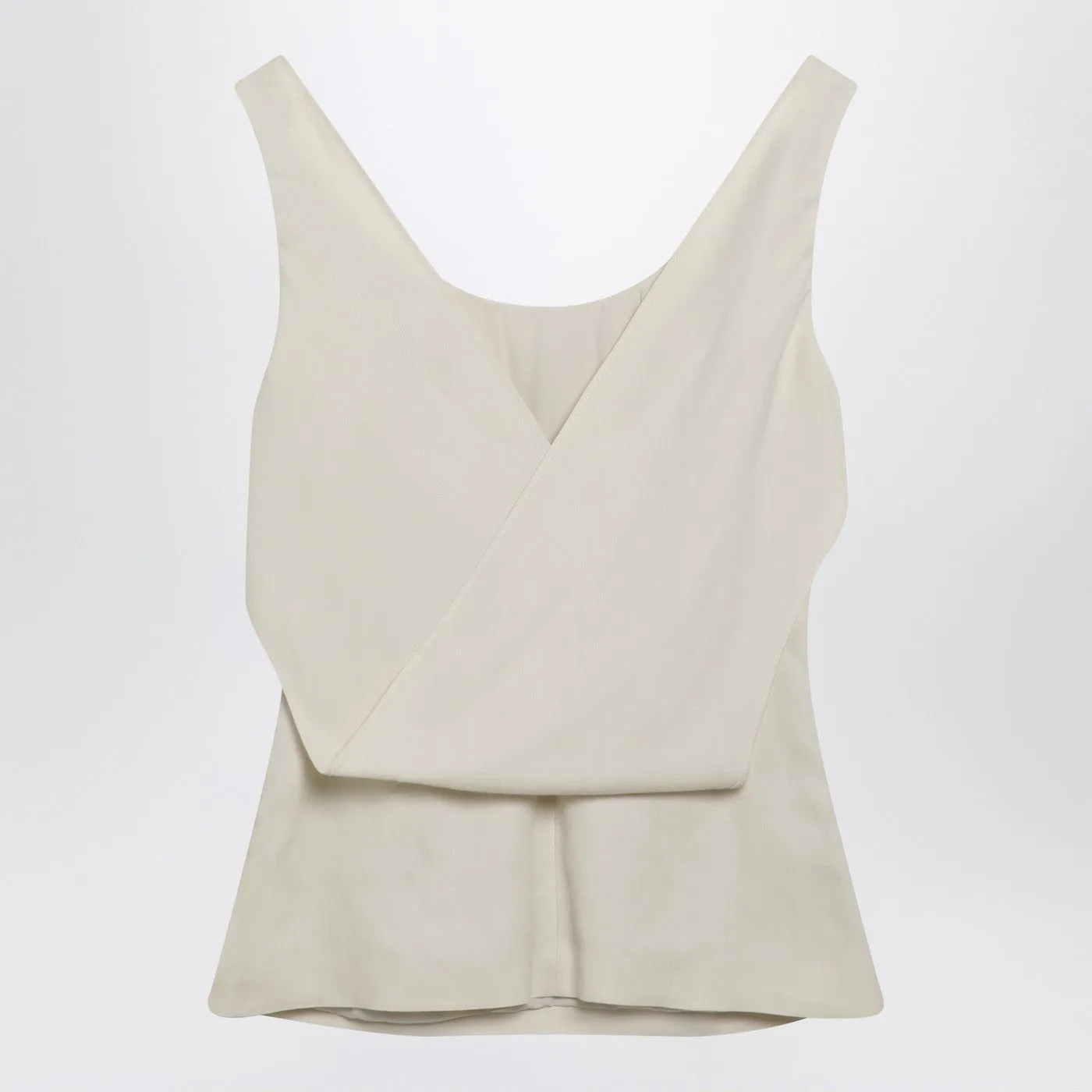 CREAMCOLORED TOP IN FLUID VISCOSE AND LINEN TWILL sold by Lord & Taylor product image thumbnail 2
