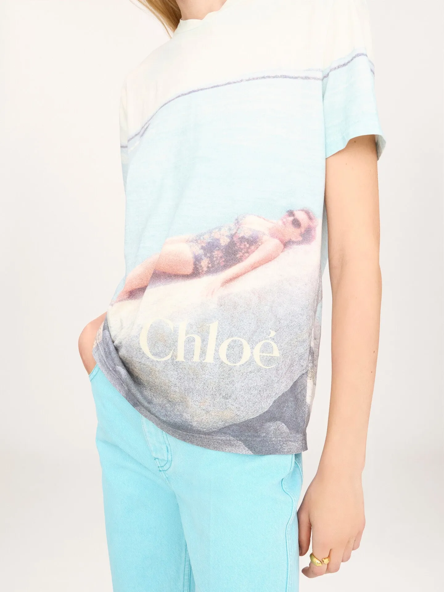 CREWNECK LOGO TSHIRT IN COTTON JERSEY, ICONIC MILK sold by Lord & Taylor product image thumbnail 3
