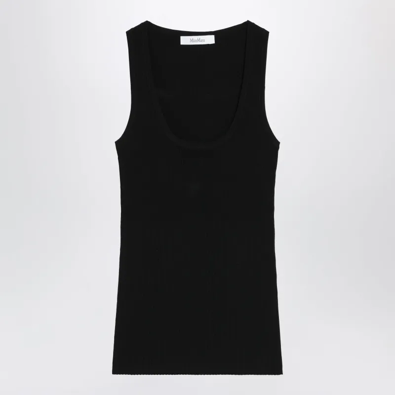 BLACK RIBBED TANK TOP made by MaxMara
