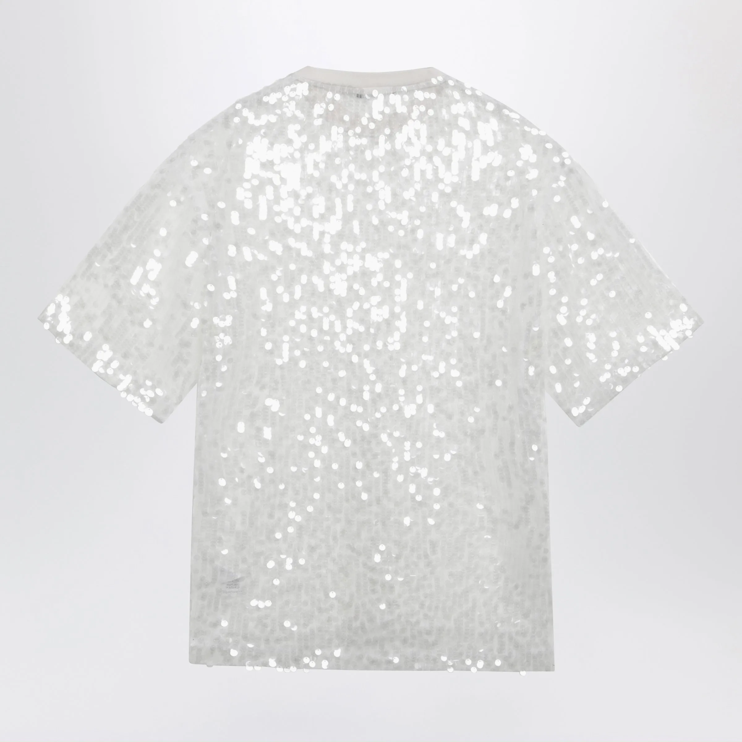 CREWNECK SEQUIN TSHIRT IN POLYAMIDE, OPTICAL WHITE sold by Lord & Taylor product image thumbnail 2