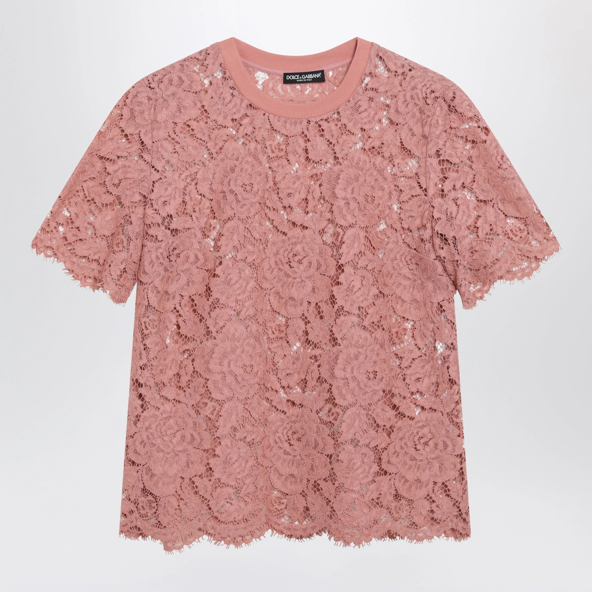 SHORTSLEEVE TSHIRT IN PINK CORDED LACE sold by Lord & Taylor