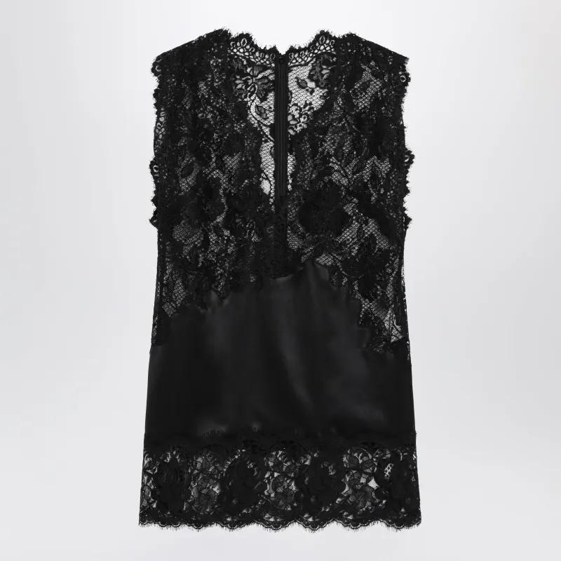 BLACK SHORT LACE DRESS made by Dolce & Gabanna