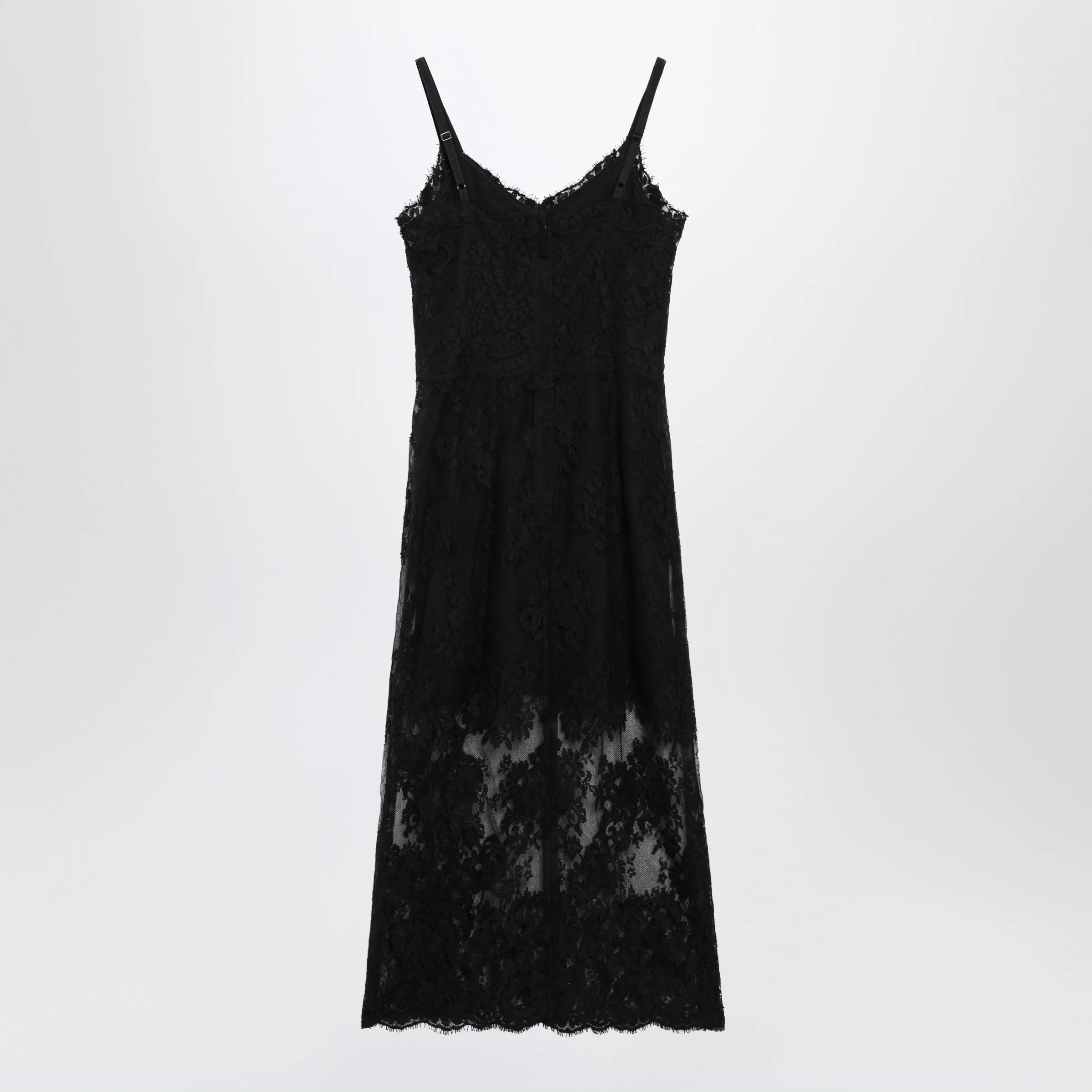 BLACK CHANTILLY LACE SLIP MIDI DRESS sold by Lord & Taylor product image thumbnail 2