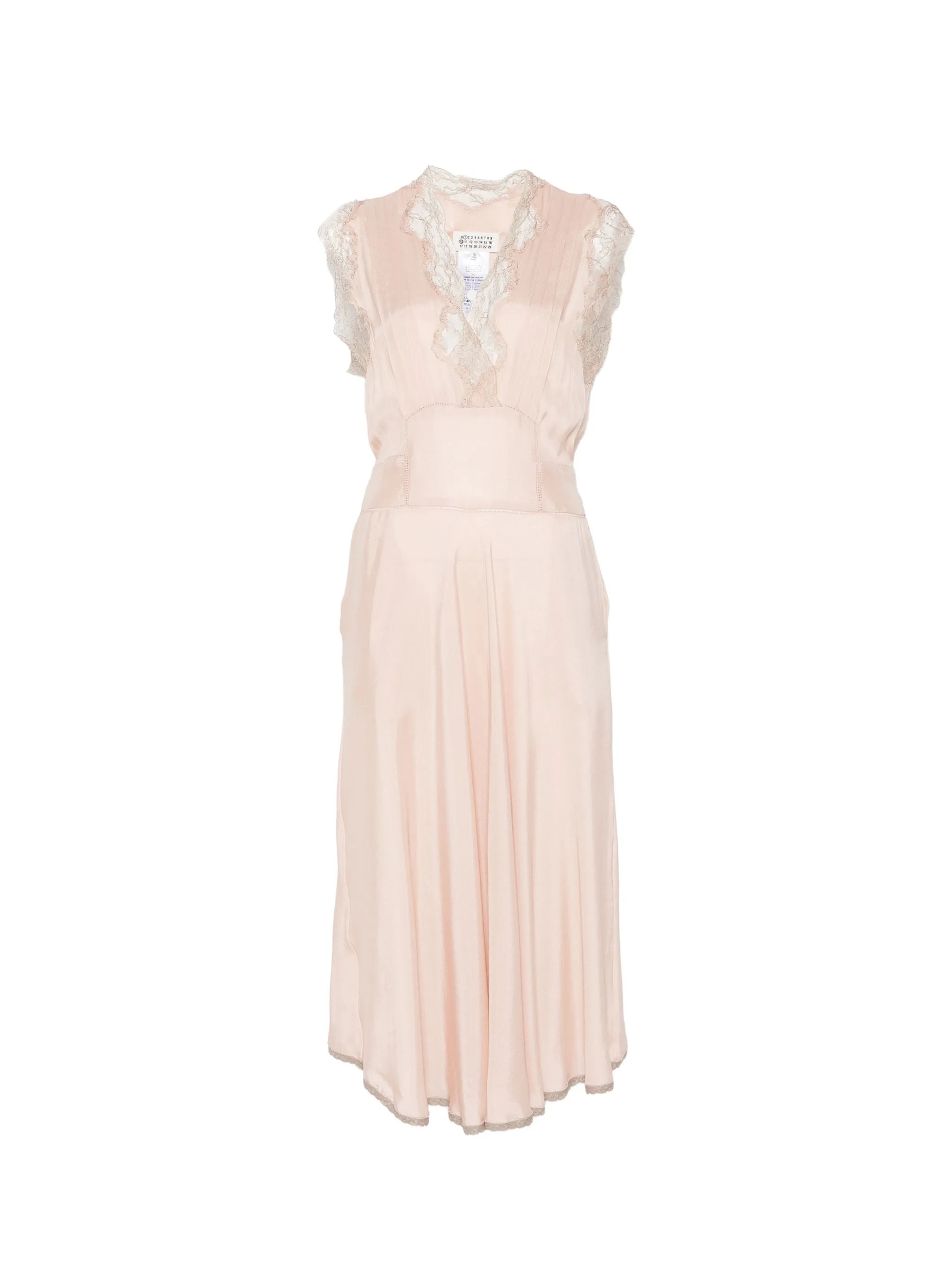 BLACK SILK MIDI DRESS WITH LACE sold by Lord & Taylor