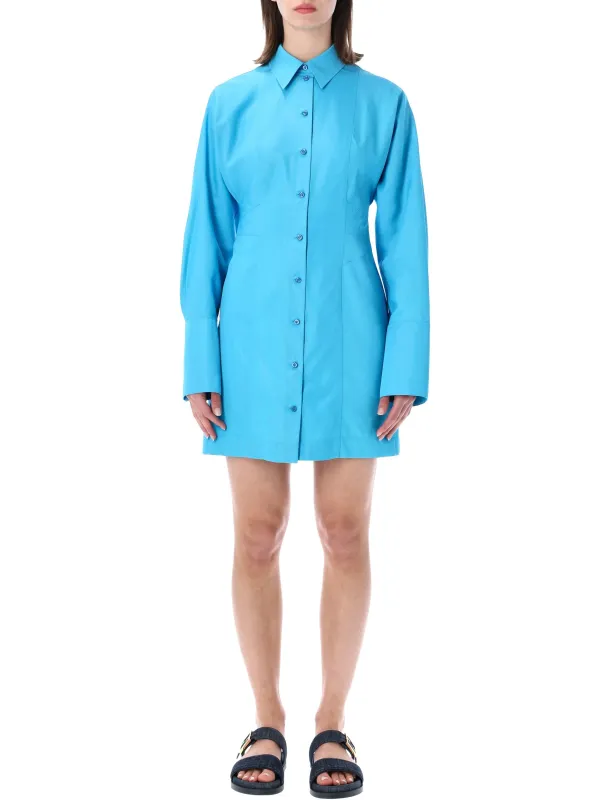 LIGHT BLUE TECHNICAL VISCOSE DRESS made by Fendi