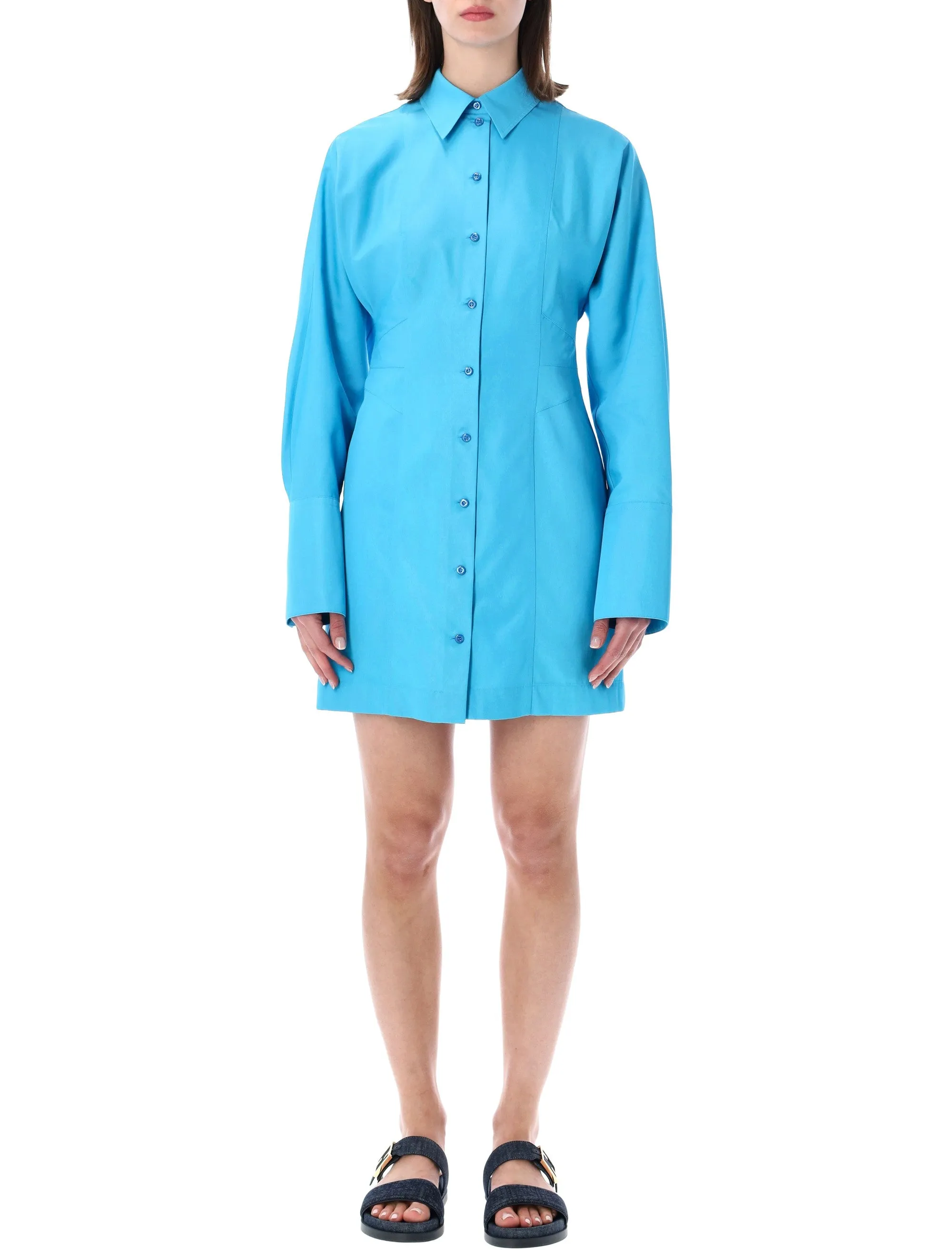 LIGHT BLUE TECHNICAL VISCOSE DRESS sold by Lord & Taylor