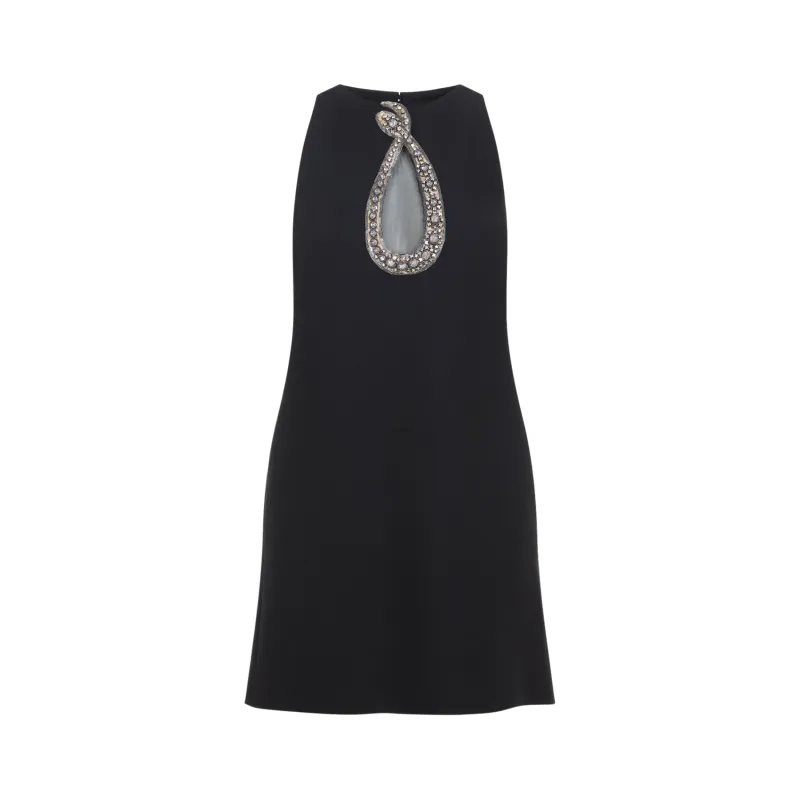 SHORT EMBROIDERED CREPE COUTURE DRESS made by Valentino Garavani