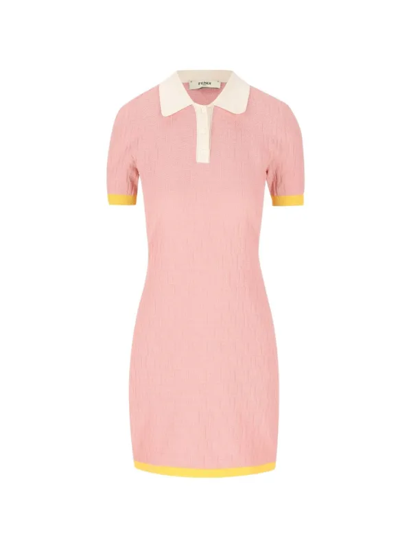 PINK POLO DRESS WITH FF JACQUARD made by Fendi