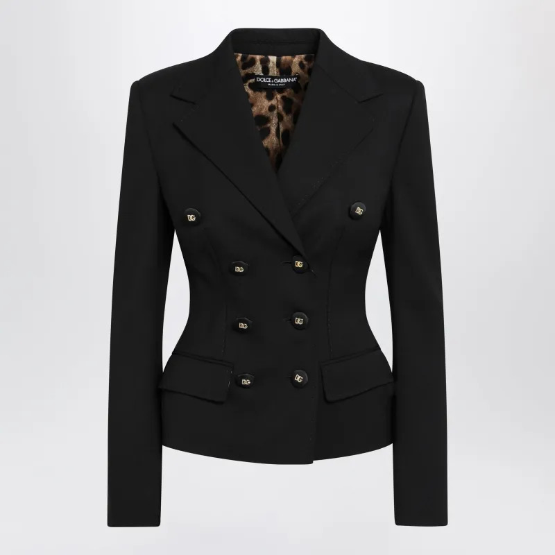 BLACK SINGLEBREASTED WOOL JACKET made by Dolce & Gabanna