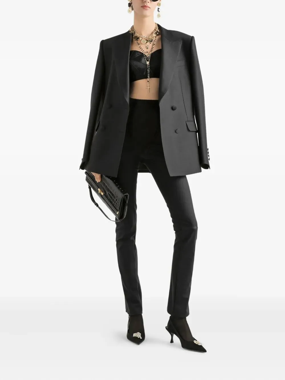 DOUBLEBREASTED JACKET IN BLACK FAILLE sold by Lord & Taylor product image thumbnail 2