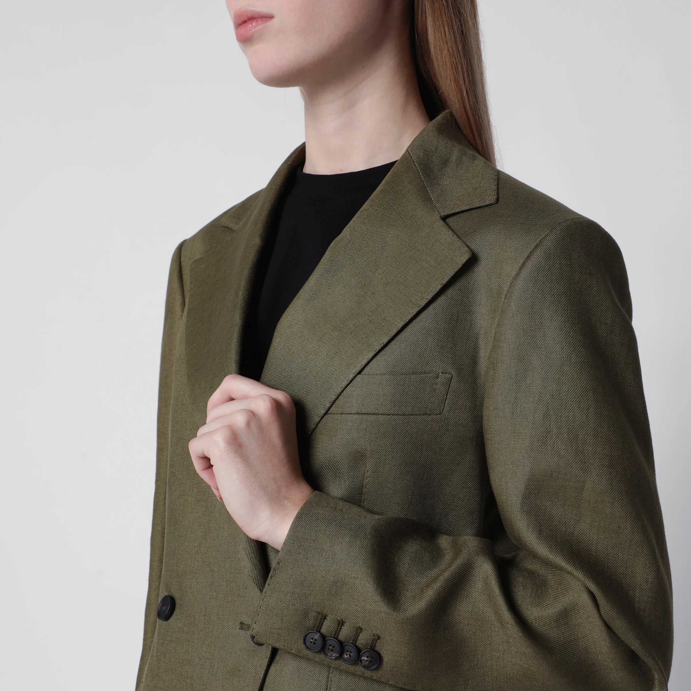 SINGLEBREASTED BLAZER IN GREEN LINEN sold by Lord & Taylor product image thumbnail 2