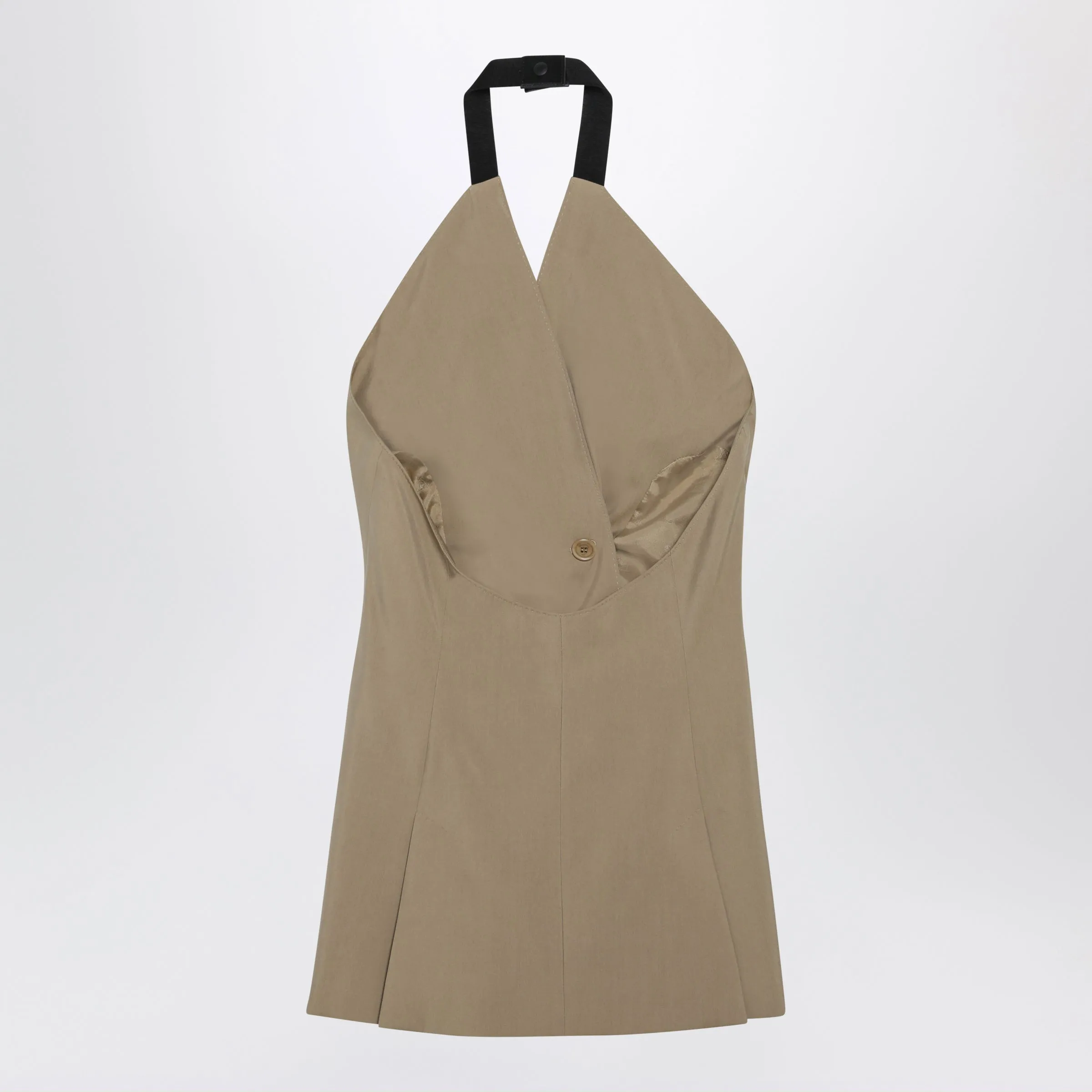 SLEEVELESS JACKET IN SANDCOLORED WOOL AND SILK POPLIN sold by Lord & Taylor product image thumbnail 2
