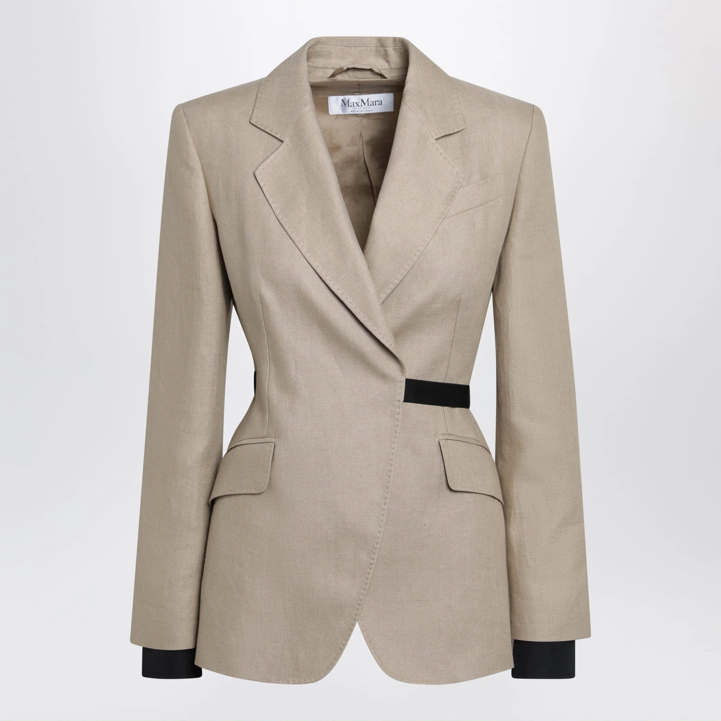 DOUBLEBREASTED PURE LINEN BLAZER IN CAMEL sold by Lord & Taylor