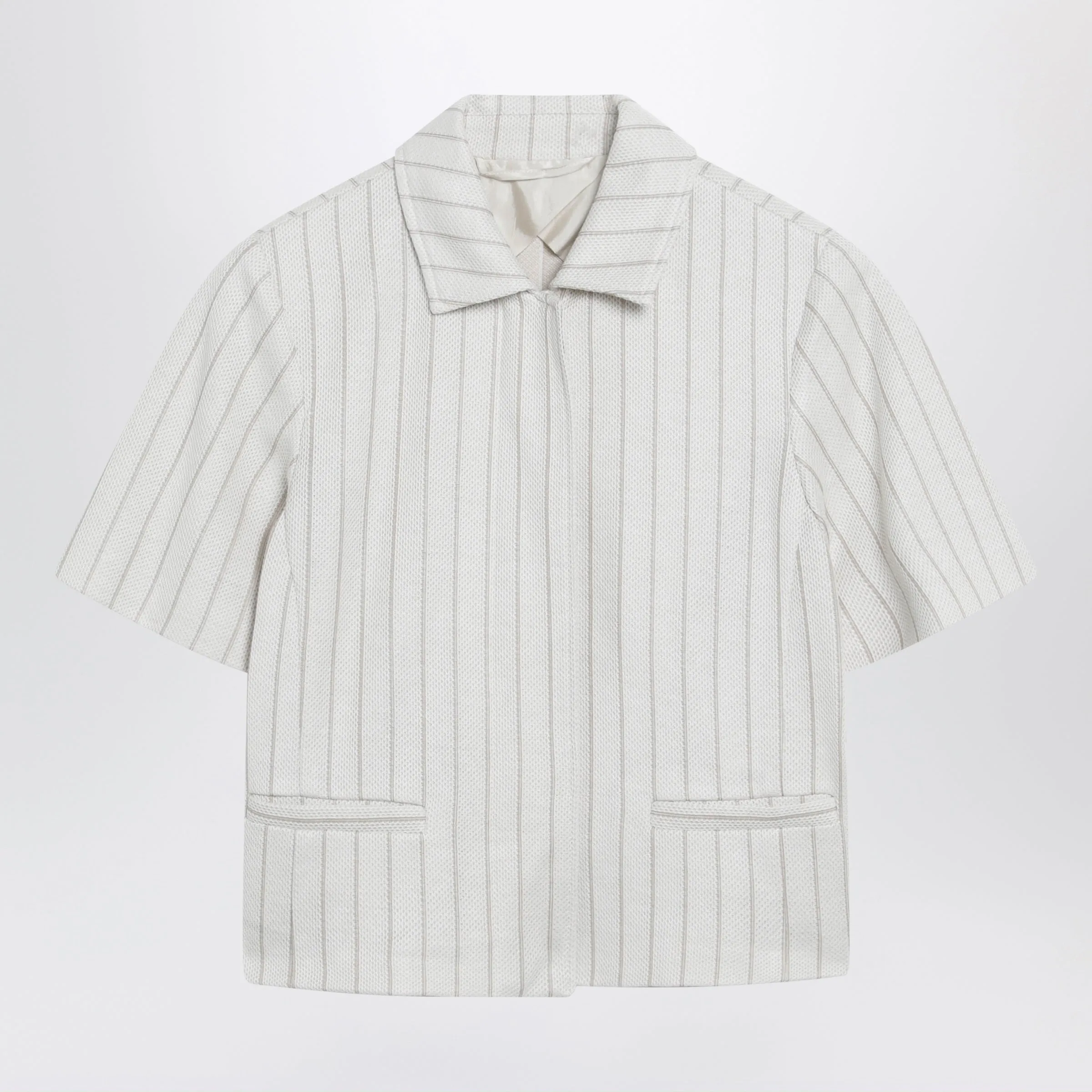 PINSTRIPE PIQUé JERSEY JACKET sold by Lord & Taylor