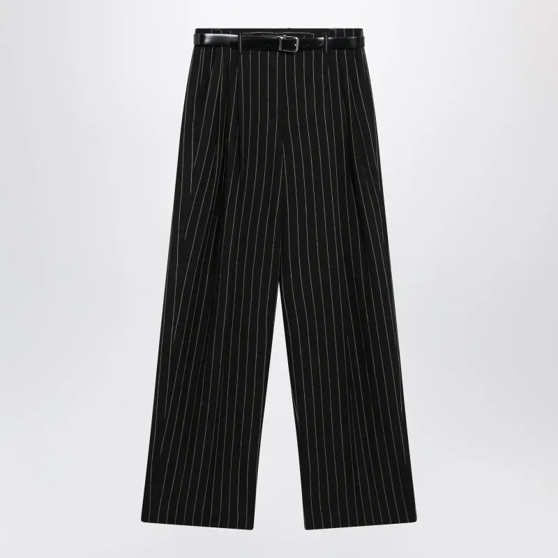 PINSTRIPE VIRGIN WOOL AND LINEN TROUSERS made by Dolce & Gabanna