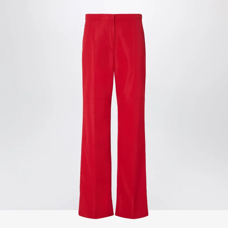 RED TECHNICAL VISCOSE TROUSERS made by Fendi