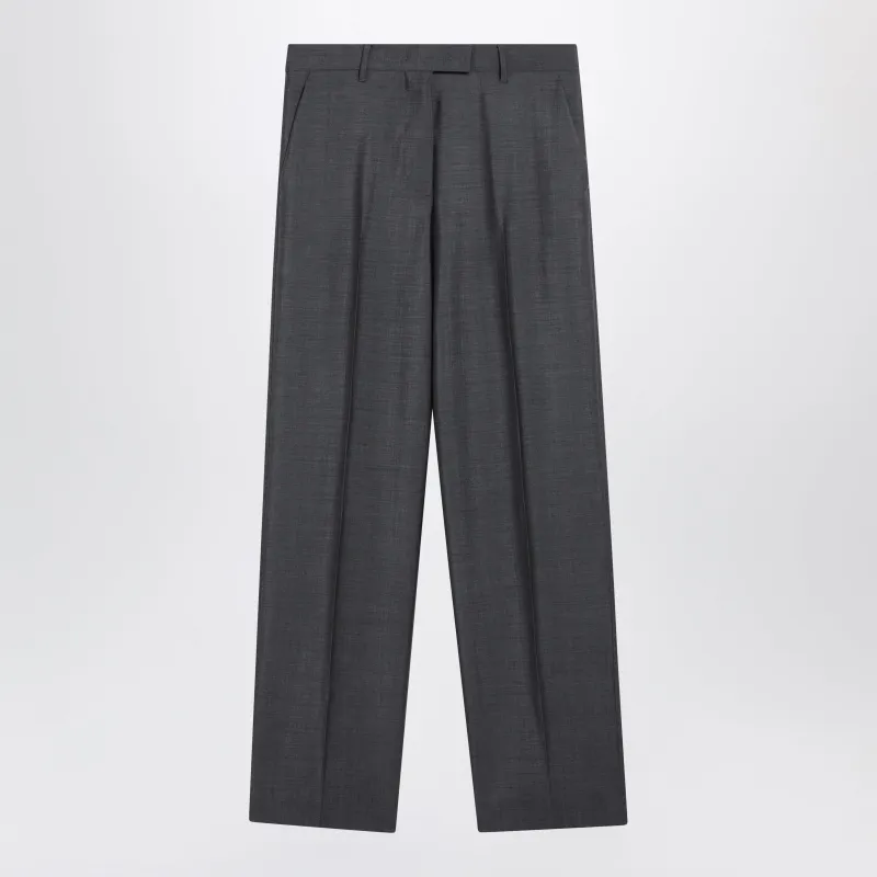 GREY WOOLBLEND TROUSERS made by Miu Miu