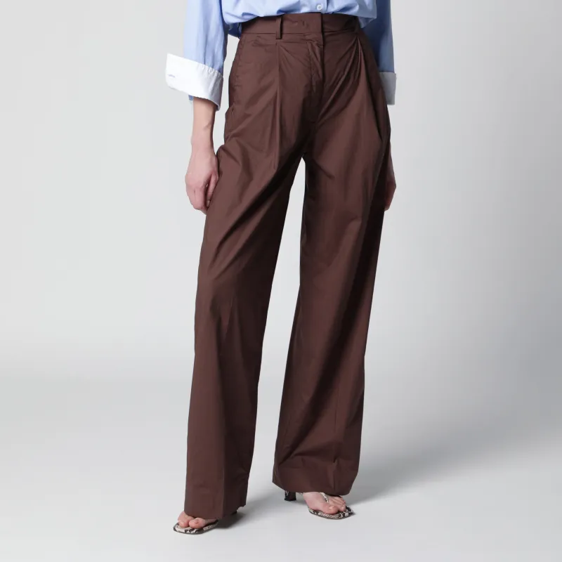 BROWN COTTON TROUSERS made by The Latest