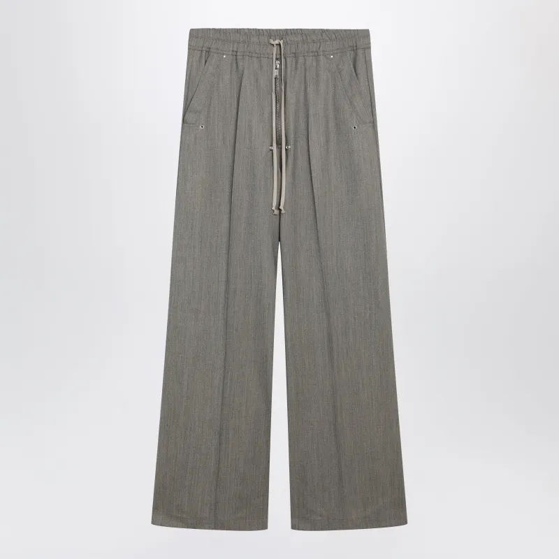 GREY MéLANGE BELA WIDELEG TROUSERS made by Rick Owens
