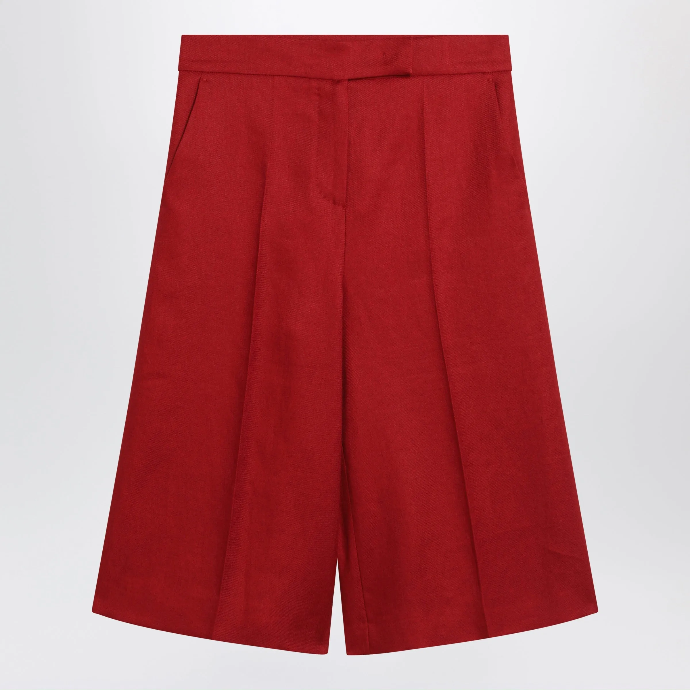 RED LINEN BERMUDA SHORTS sold by Lord & Taylor