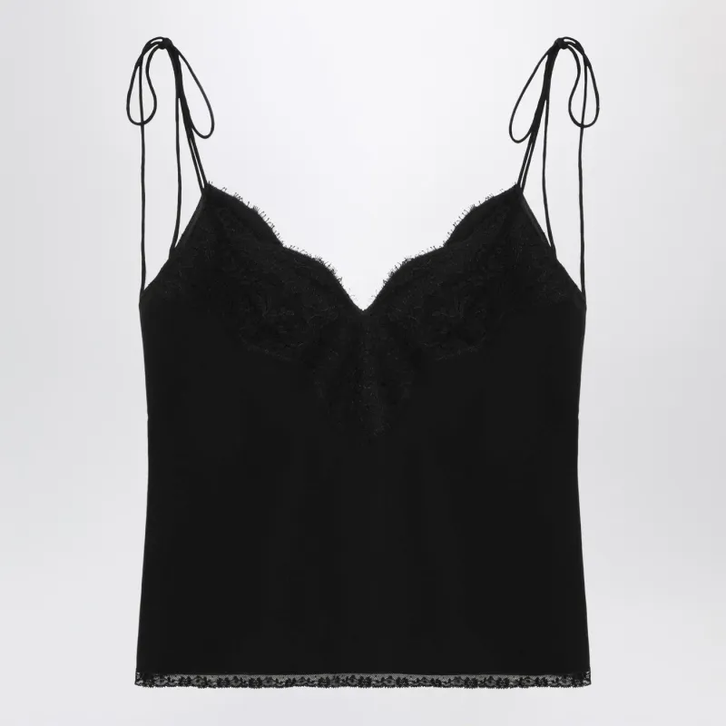 BLACK SILK TOP made by Valentino Garavani